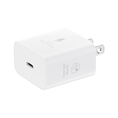 SAMSUNG 25W Wall Charger Power Adapter, Cable Not Included, Super Fast Charging, Compact Design, Compatible with Galaxy and USB Type C Devices, White