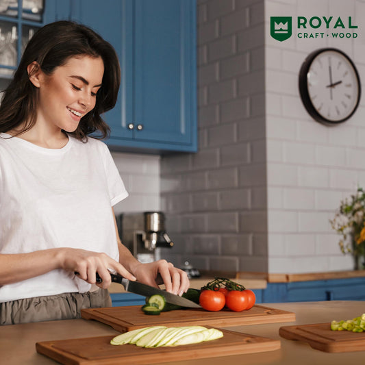 ROYAL CRAFT WOOD Wooden Cutting Boards for Kitchen Meal Prep & Serving