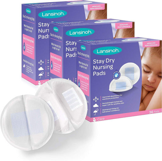 Lansinoh Stay Dry Disposable Nursing Pads for Breastfeeding, 108 Pads