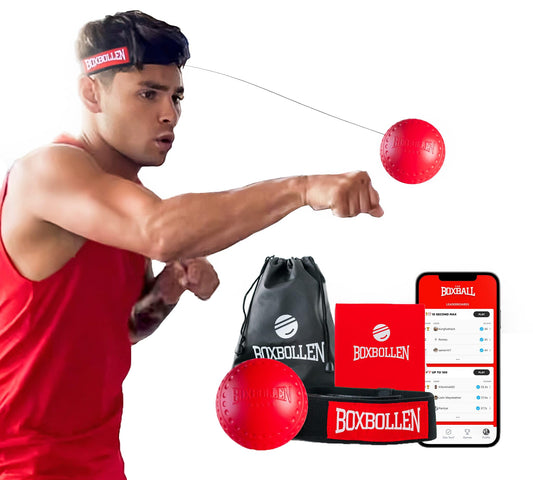 Boxbollen Original with App, Used by Celebrities - MMA Gear Boxing Ball - Boxing Reflex Ball with Adjustable Strap