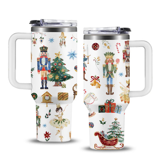 Christmas Nutcracker 40oz Tumbler with Handle and Straw