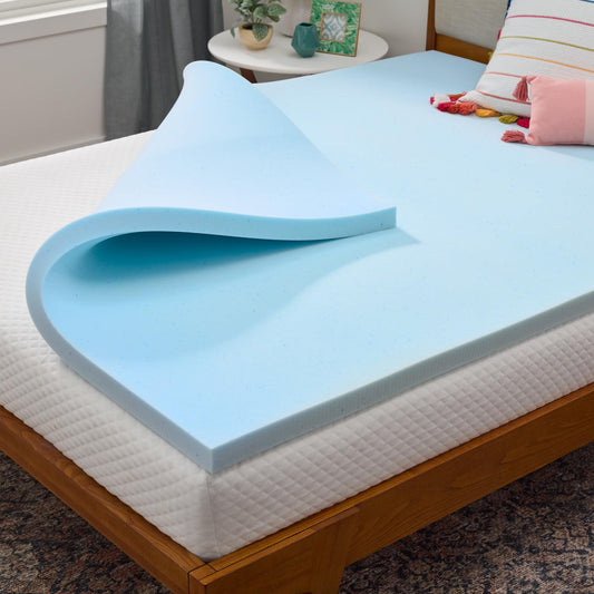 2 Inch Gel Infused Memory Foam - Plush Feel - Cooling and Pressure Relieving - CertiPUR Certified - Dorm Room Essentials