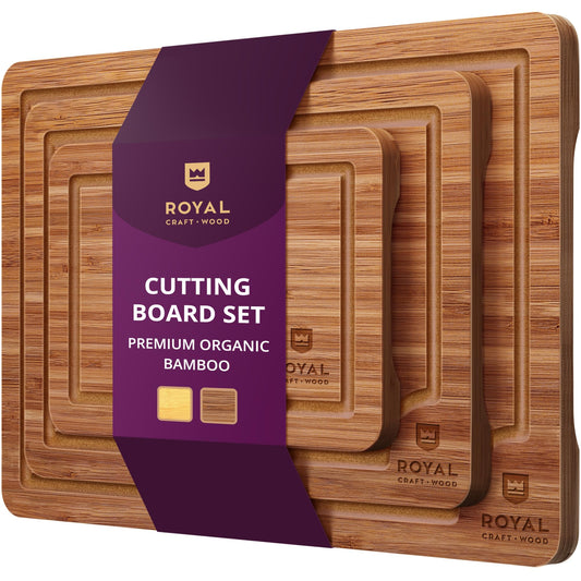 ROYAL CRAFT WOOD Wooden Cutting Boards for Kitchen Meal Prep & Serving